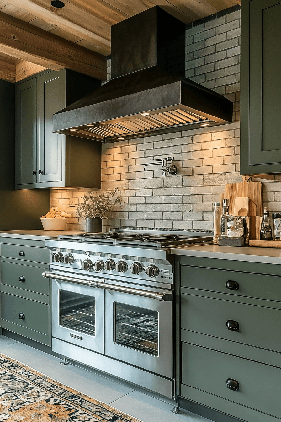 Olive Green Cabinets Kitchen