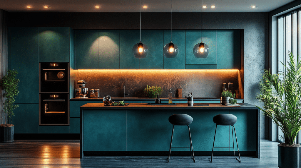 Blue Green Kitchen Cabinets