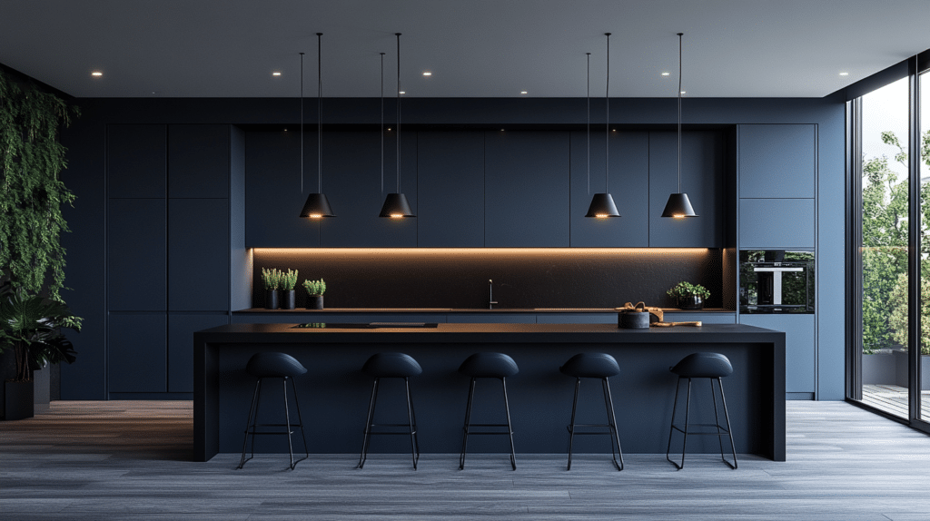 Dark Blue Kitchen Cabinets