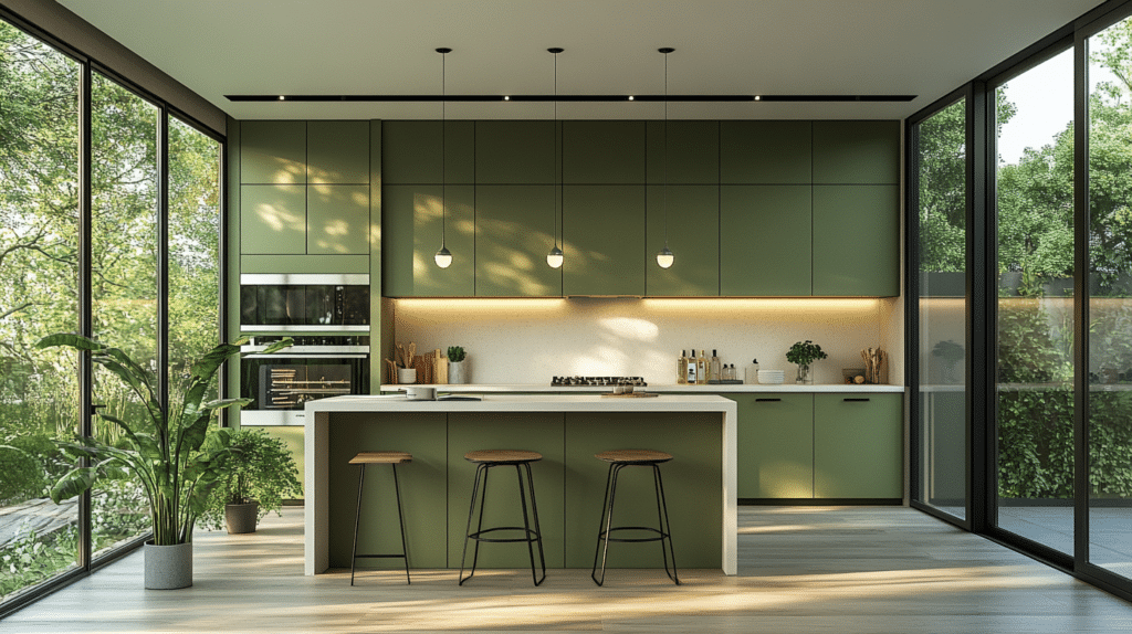 Olive Green Cabinets Kitchen