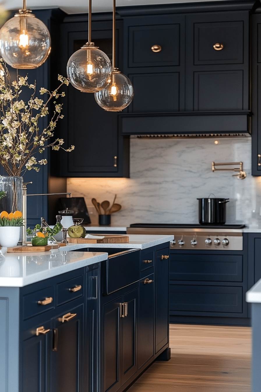 29 Dark Blue Kitchen Cabinets That Feel Modern And Sophisticated ...