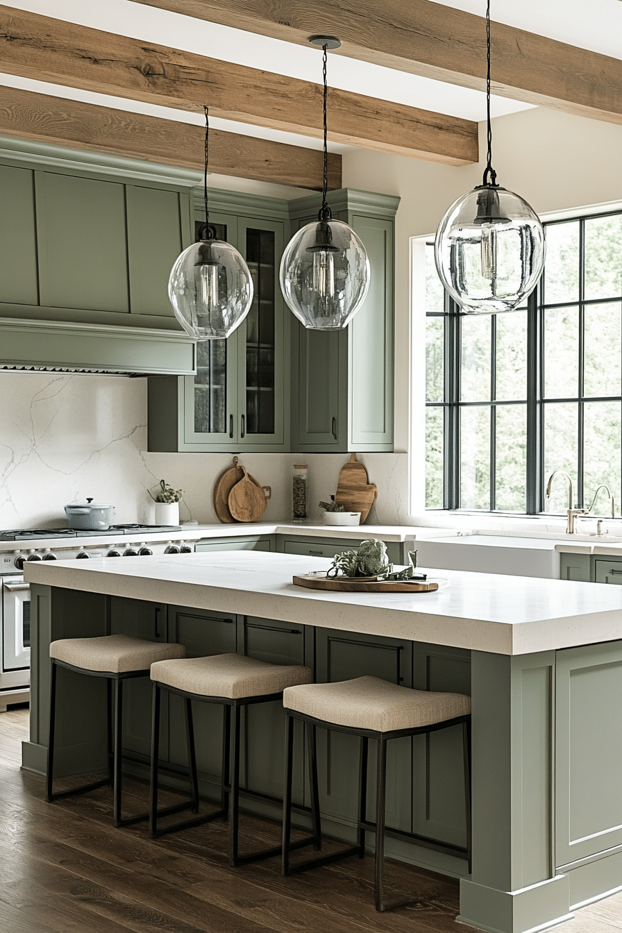 Olive Green Cabinets Kitchen
