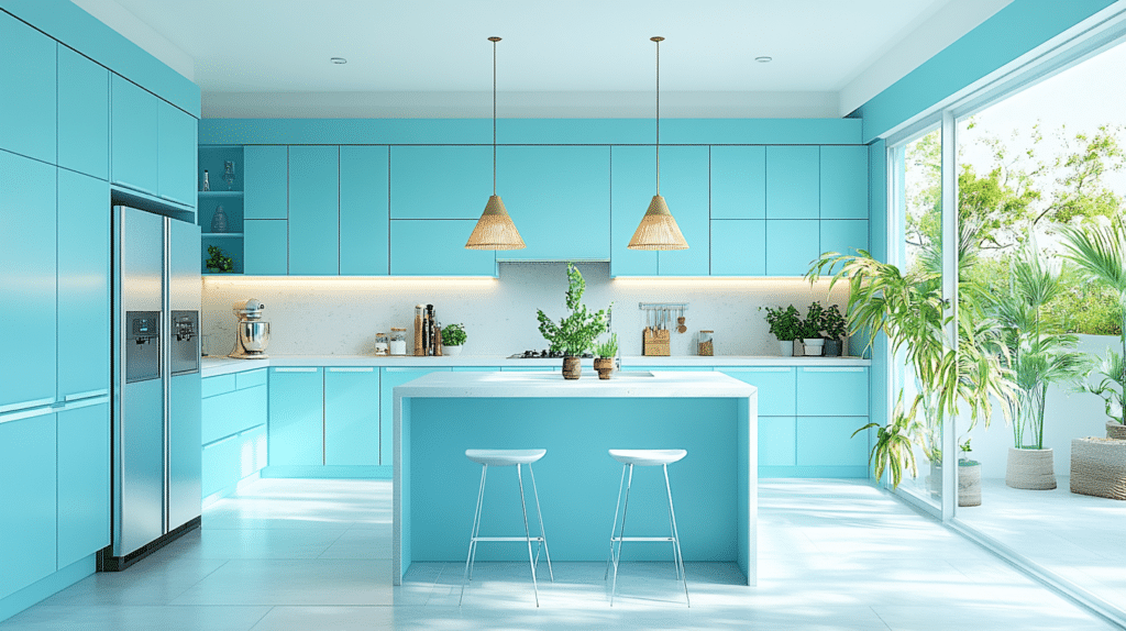Turquoise Kitchen Cabinets