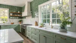 neutral backsplash kitchen