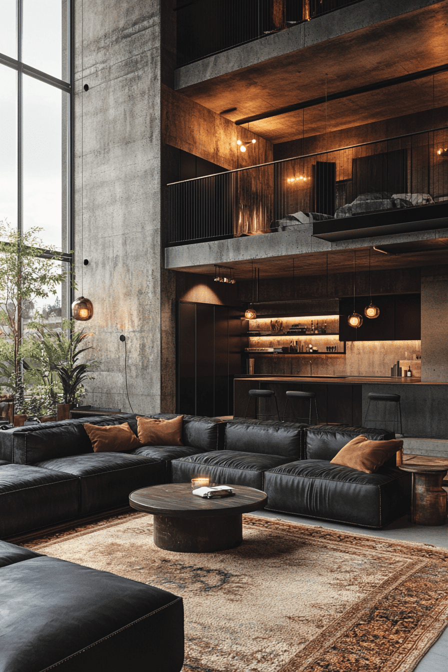 Bold Contrast Industrial Living