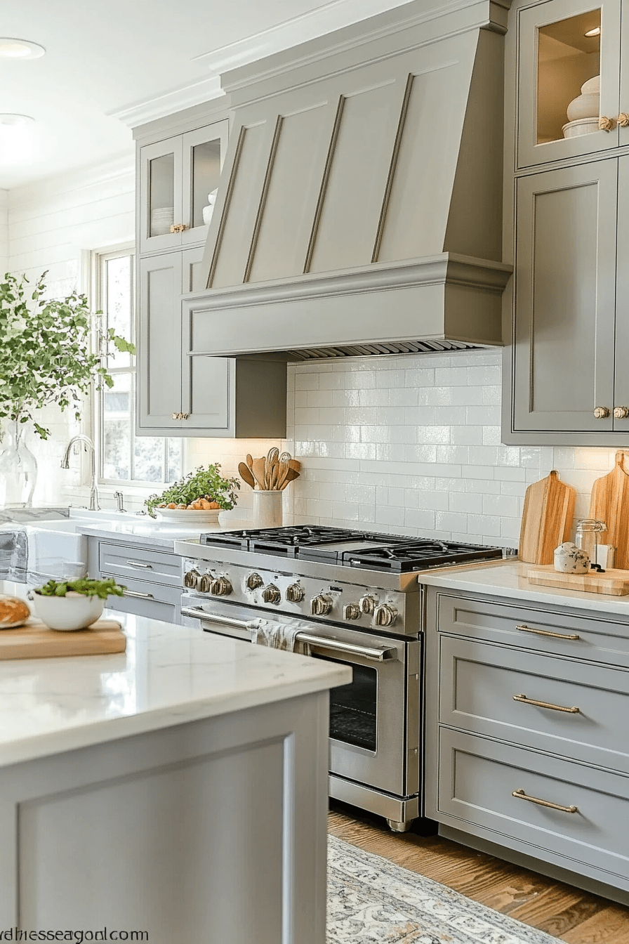 Grey Cabinet And White Countertops