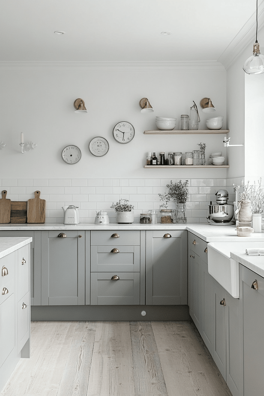 Grey Cabinet And White Countertops