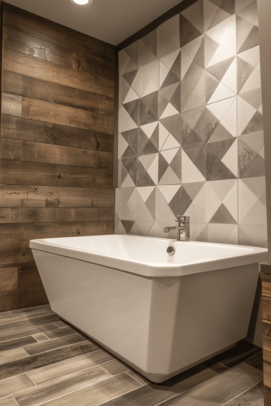Geometric Pattern Bathroom Focus