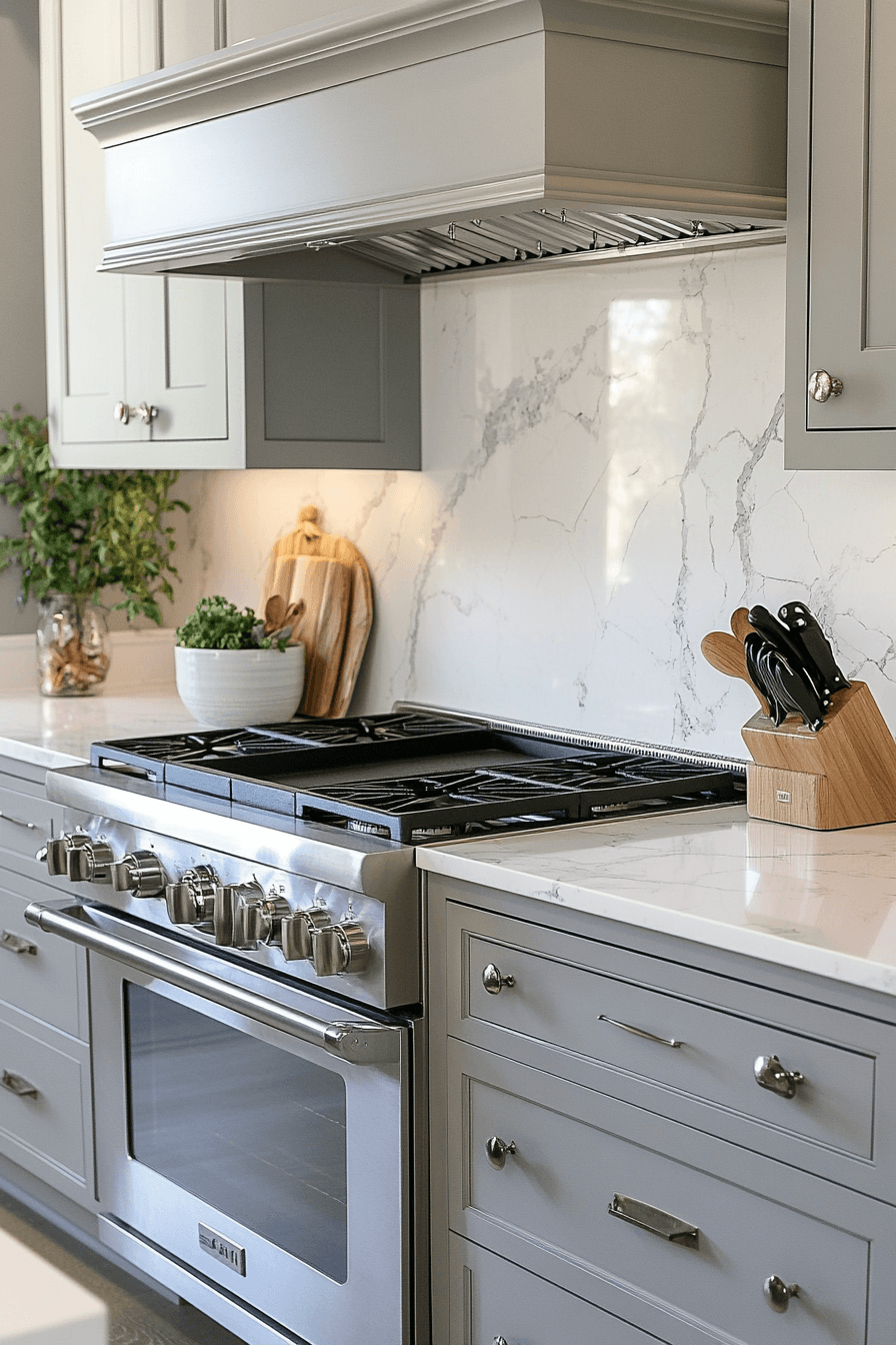 Grey Cabinet And White Countertops