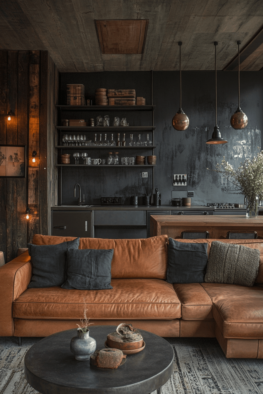 Matte Black Industrial Living