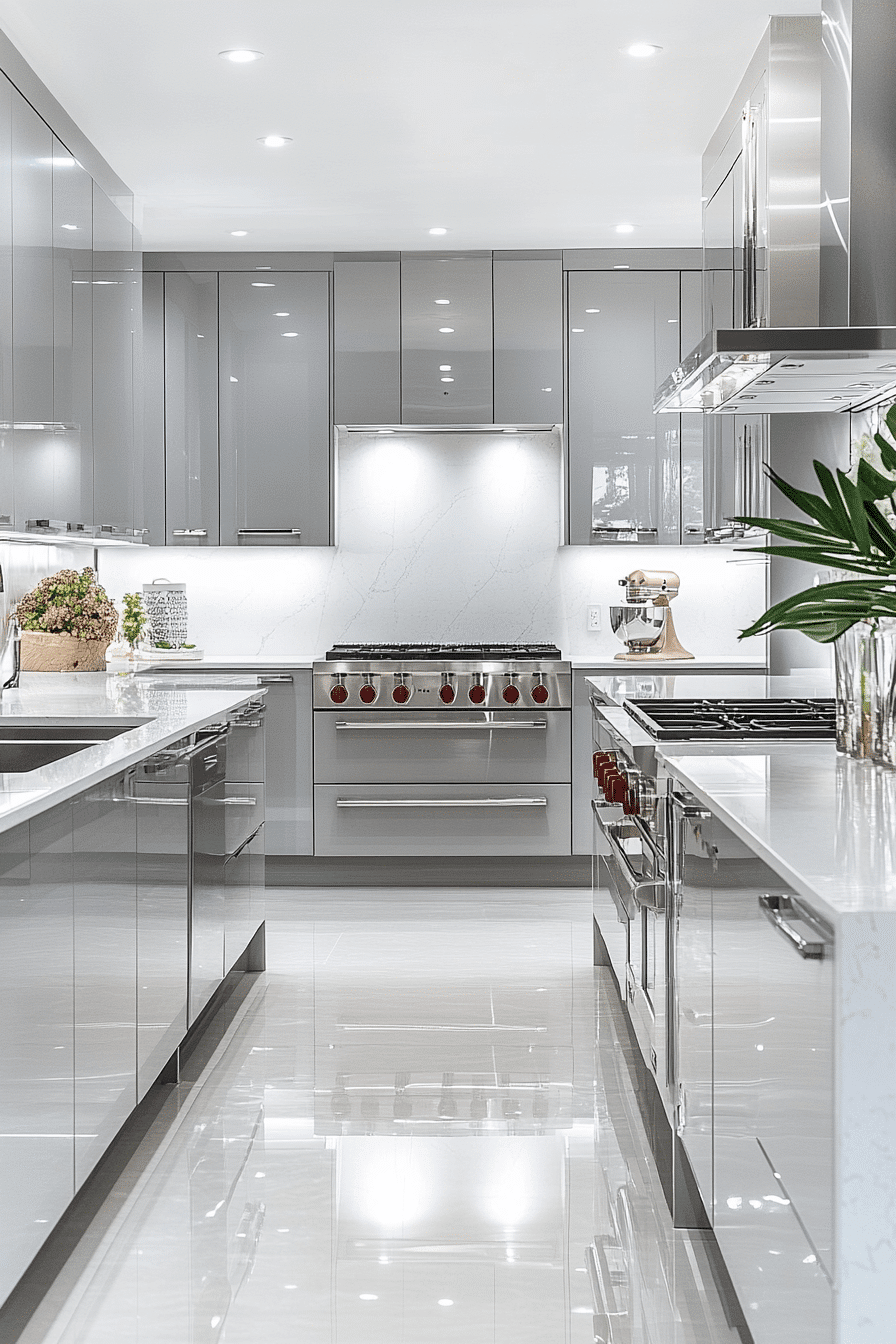 Grey Cabinet And White Countertops