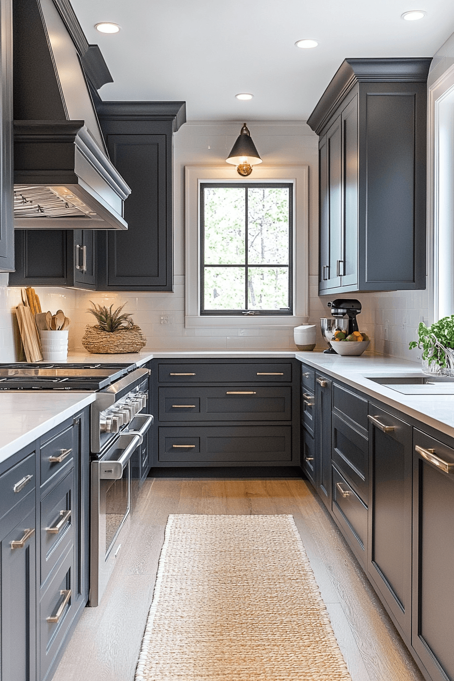 Grey Cabinet And White Countertops