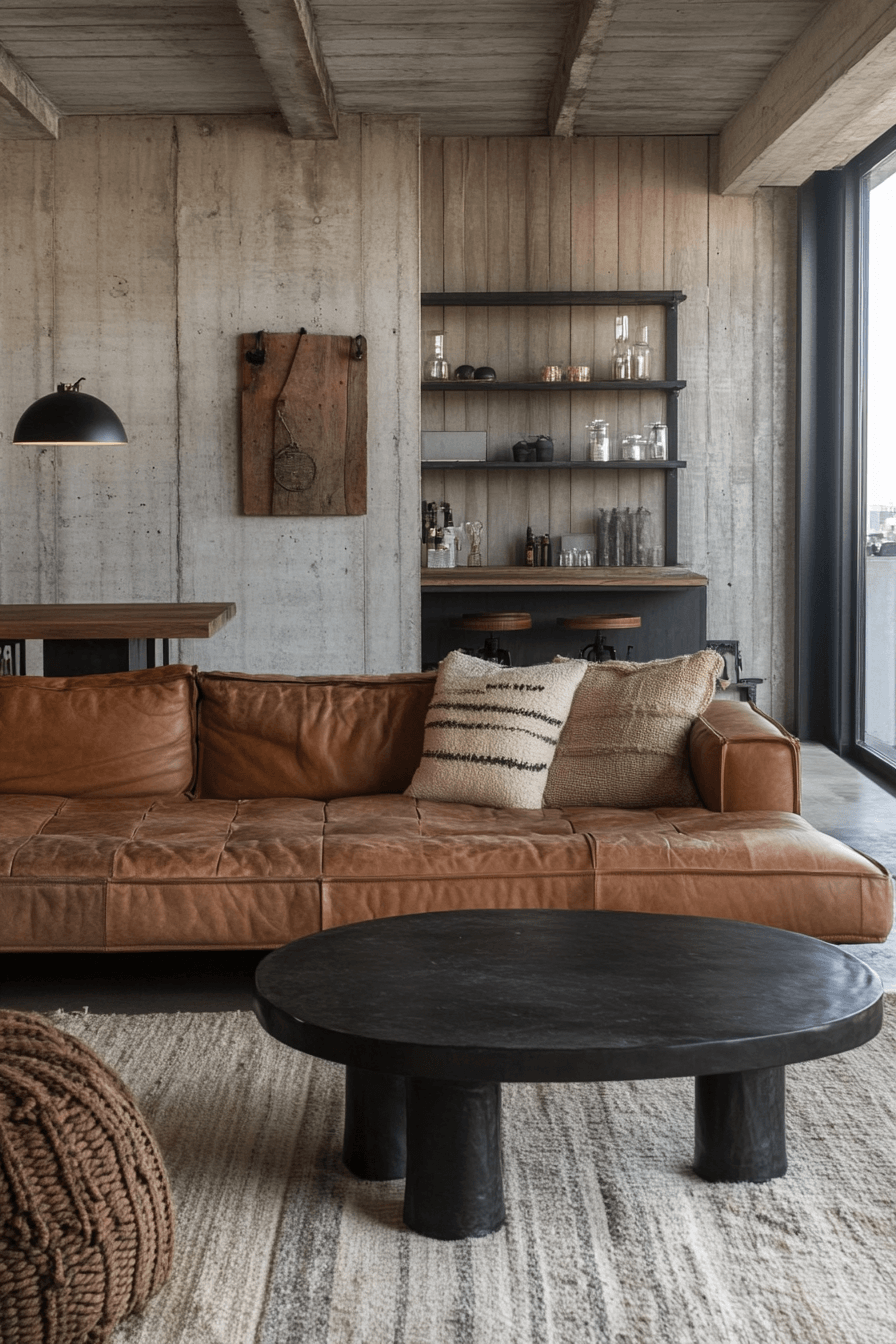 Textured Industrial Living Space