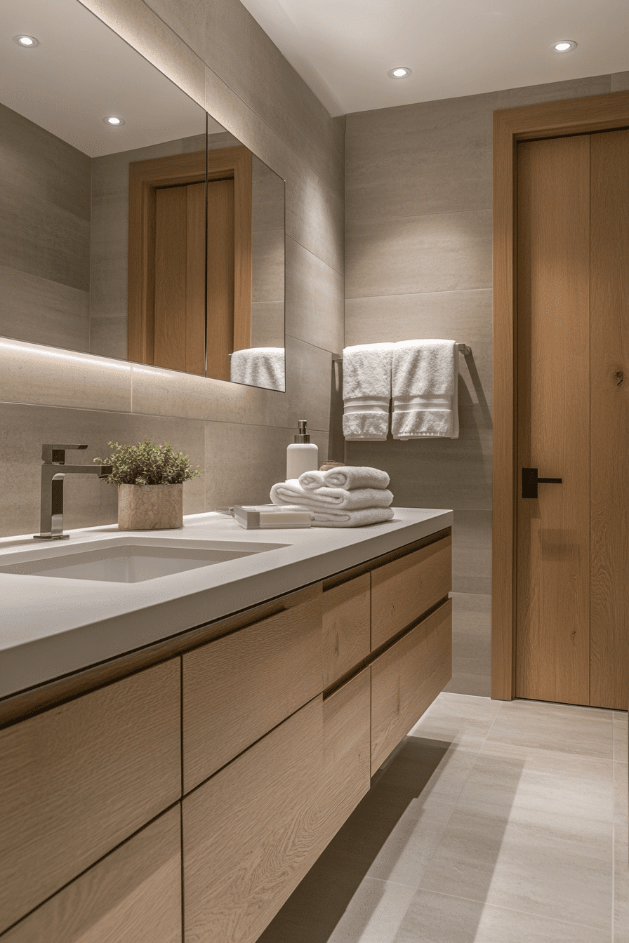 Streamlined Bathroom Calm Layout