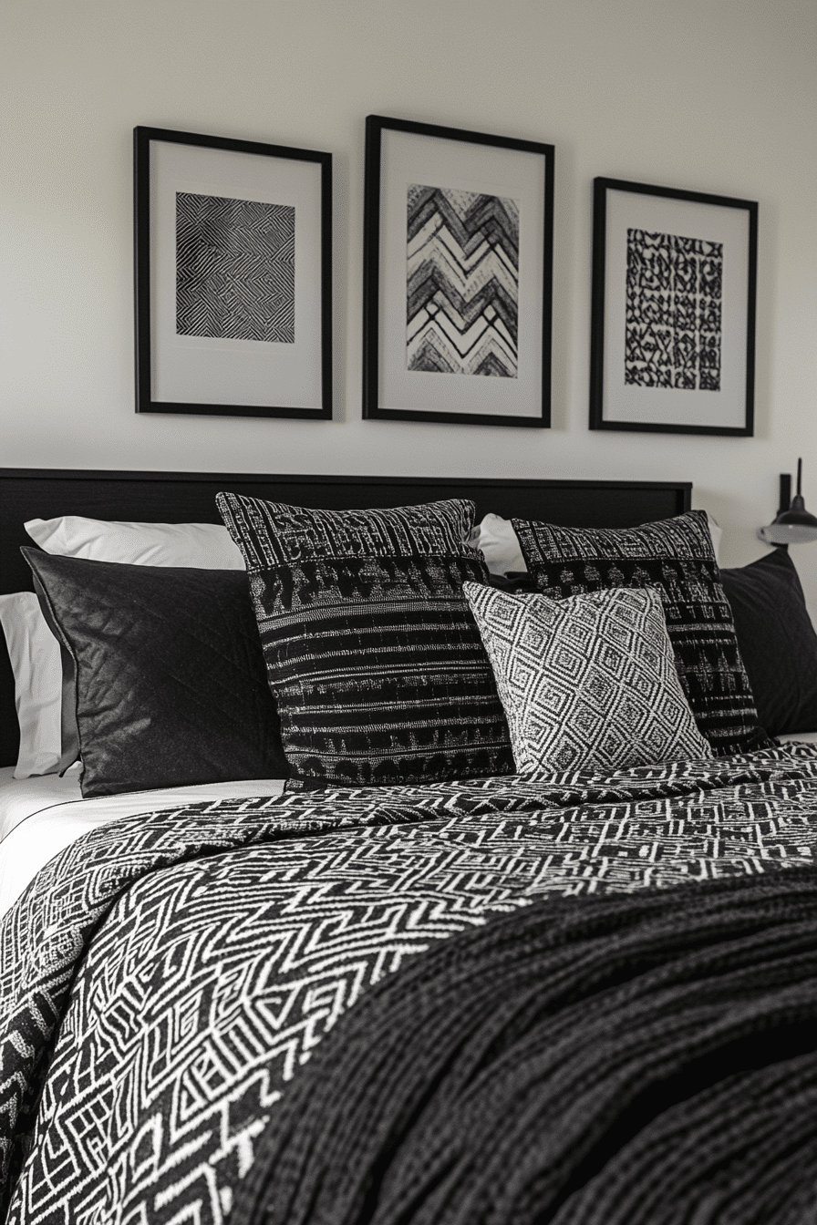 Bold Monochrome Bedroom Space