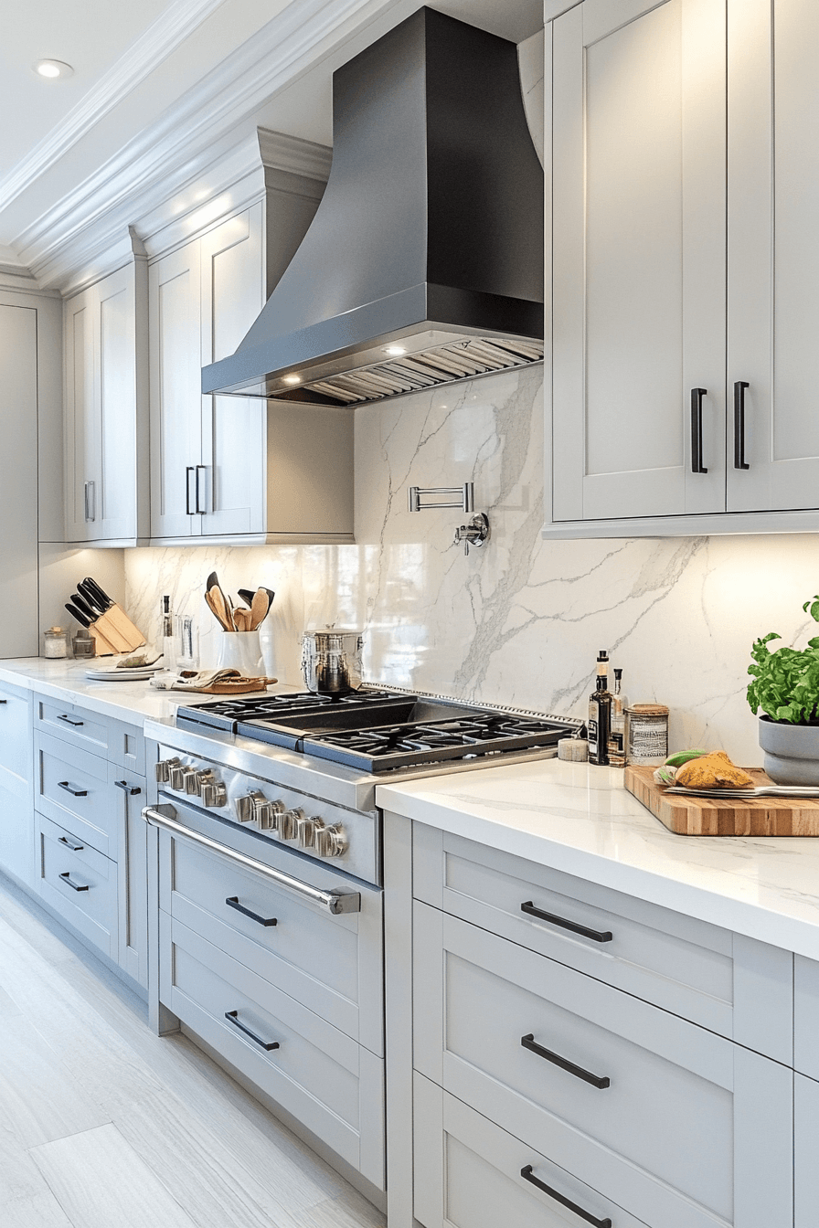 Grey Cabinet And White Countertops