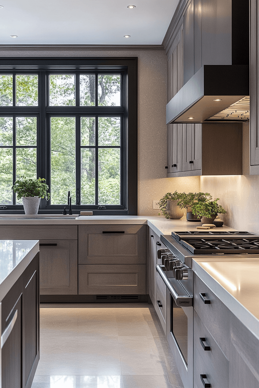 Grey Cabinet And White Countertops
