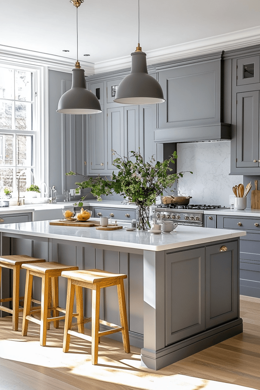 Grey Cabinet And White Countertops