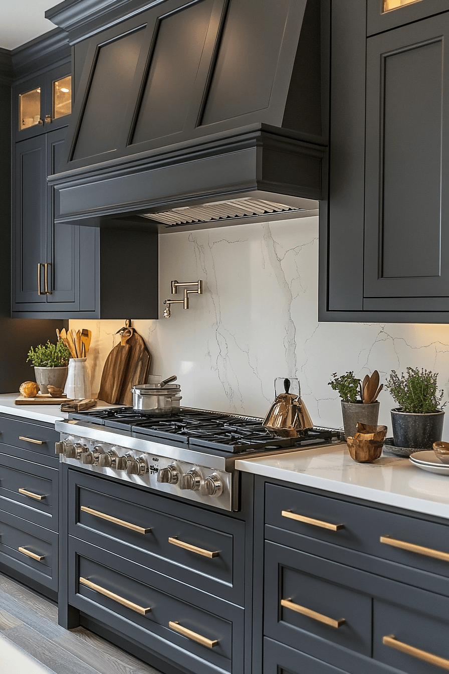 Grey Cabinet And White Countertops