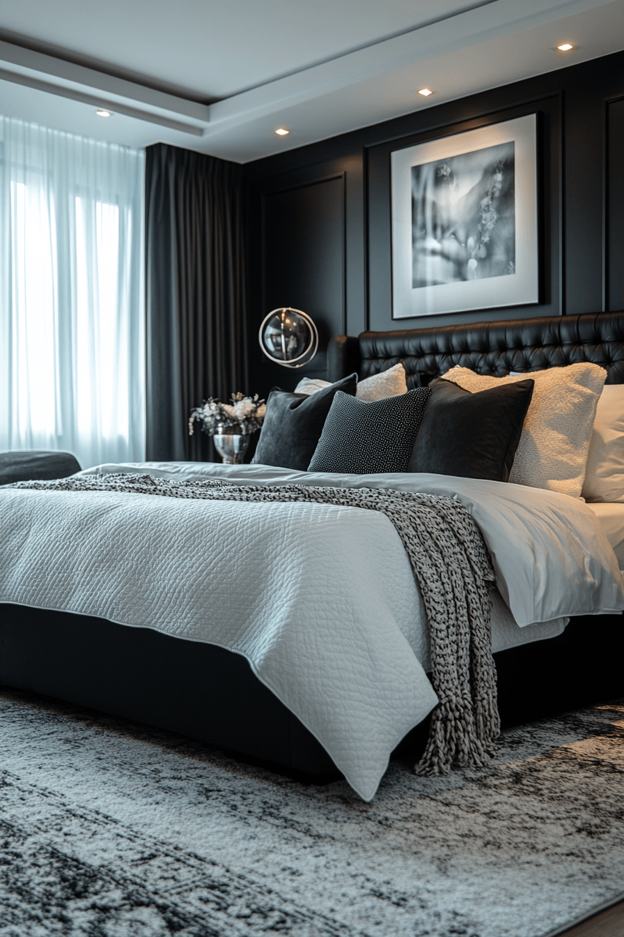 Monochrome Chic Bedroom Space