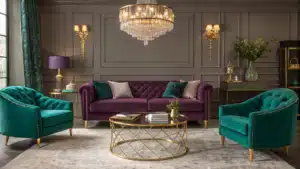 jewel tone living room