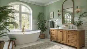 sage green bathroom