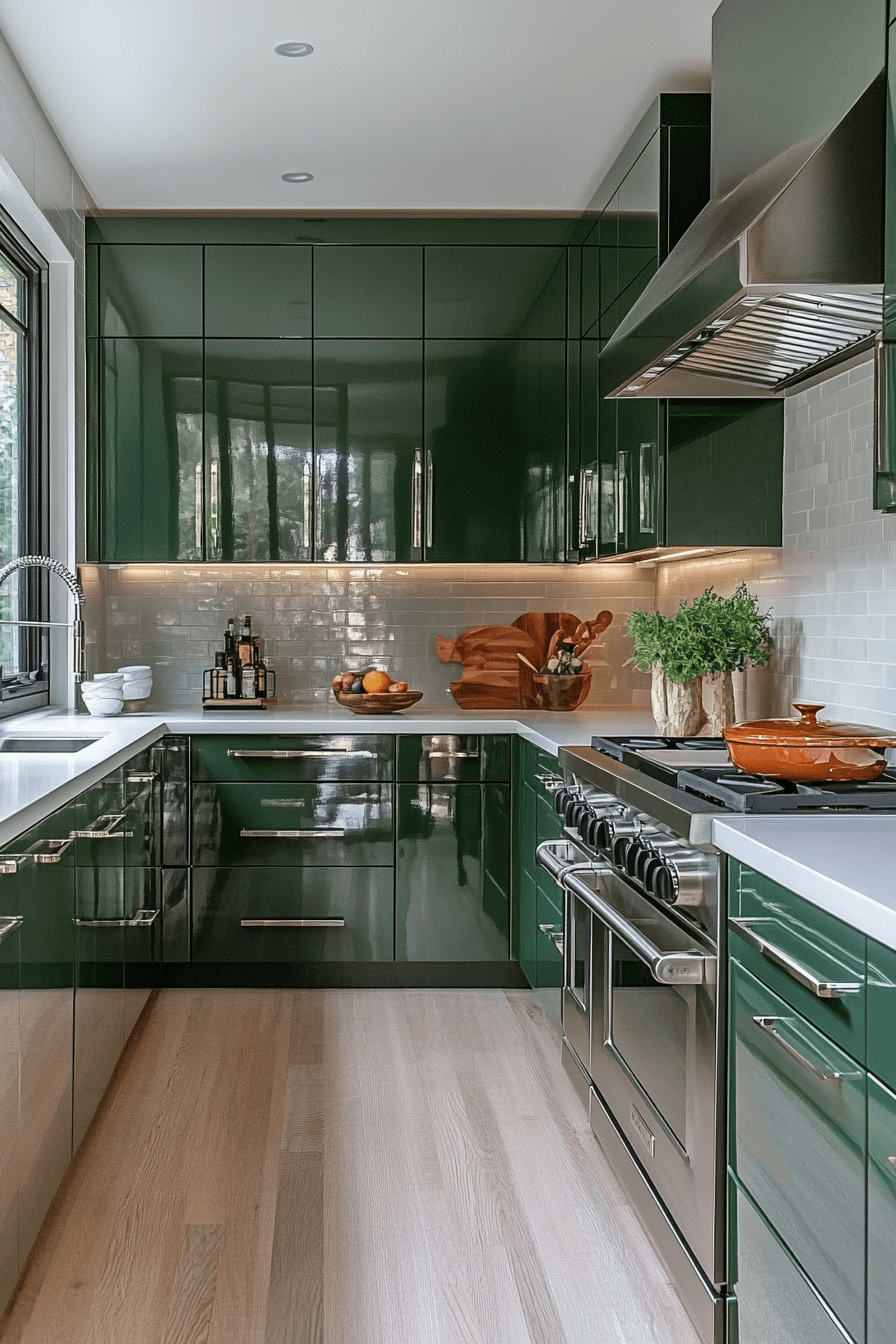 Green Kitchen Cabinet