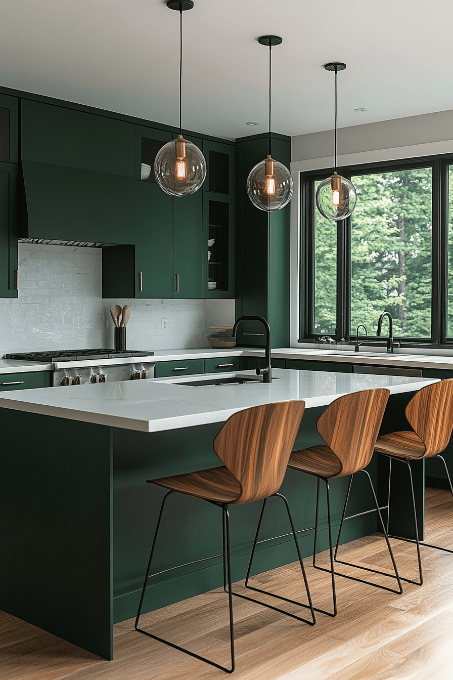 Green Kitchen Cabinet