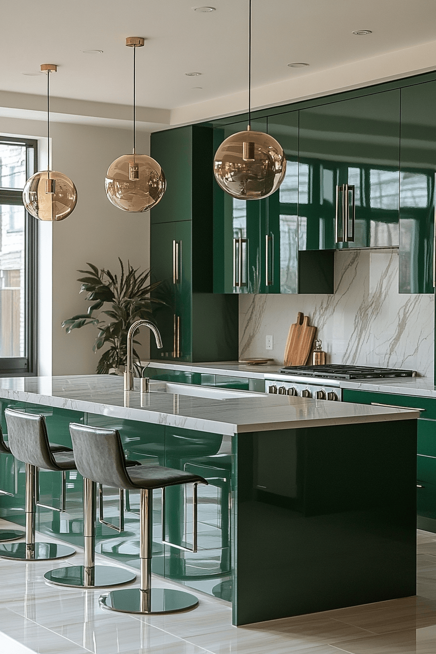 Green Kitchen Cabinet
