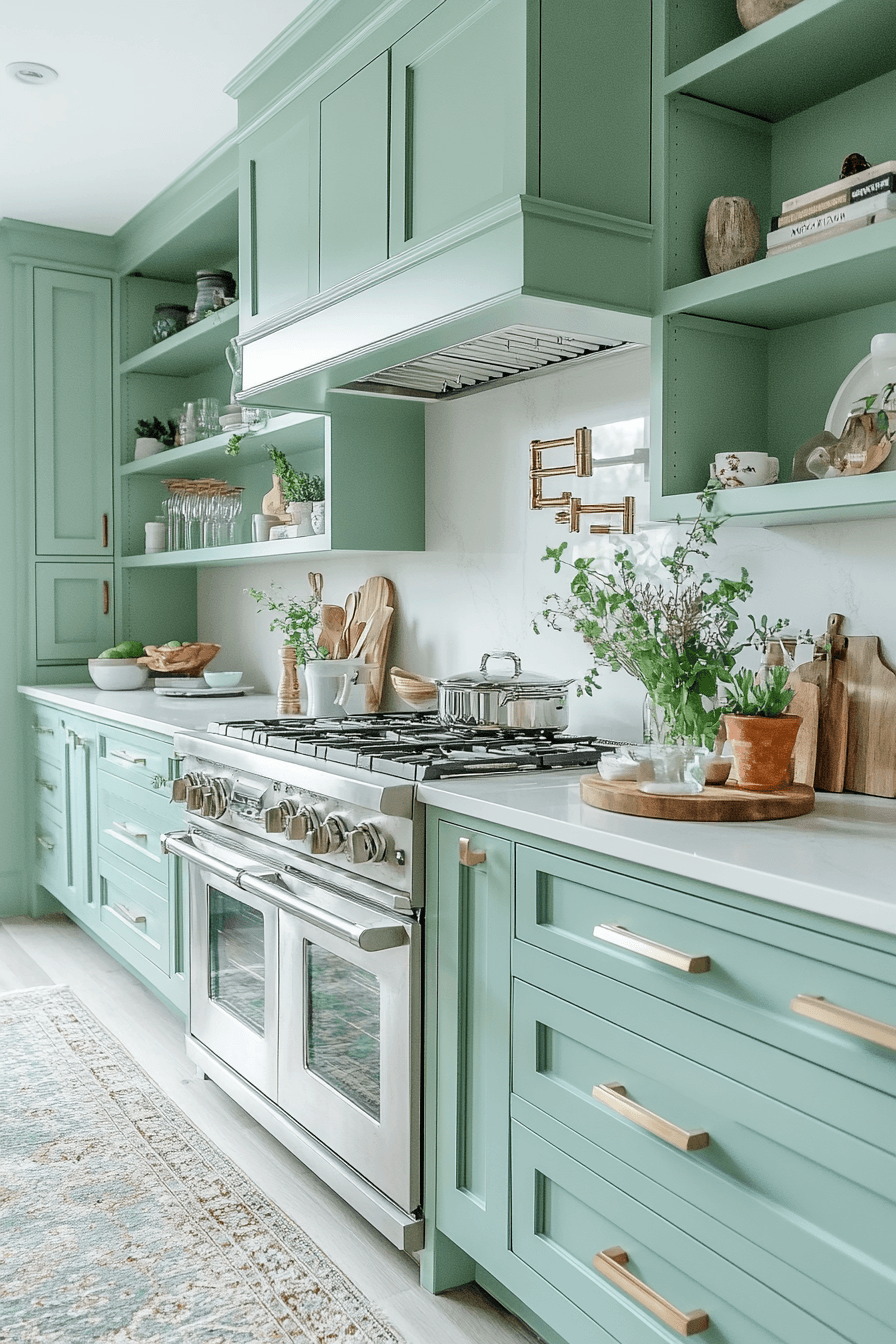 Green Kitchen Cabinet