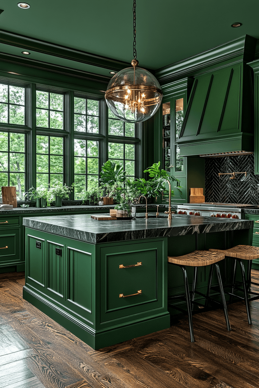 Green Kitchen Cabinet