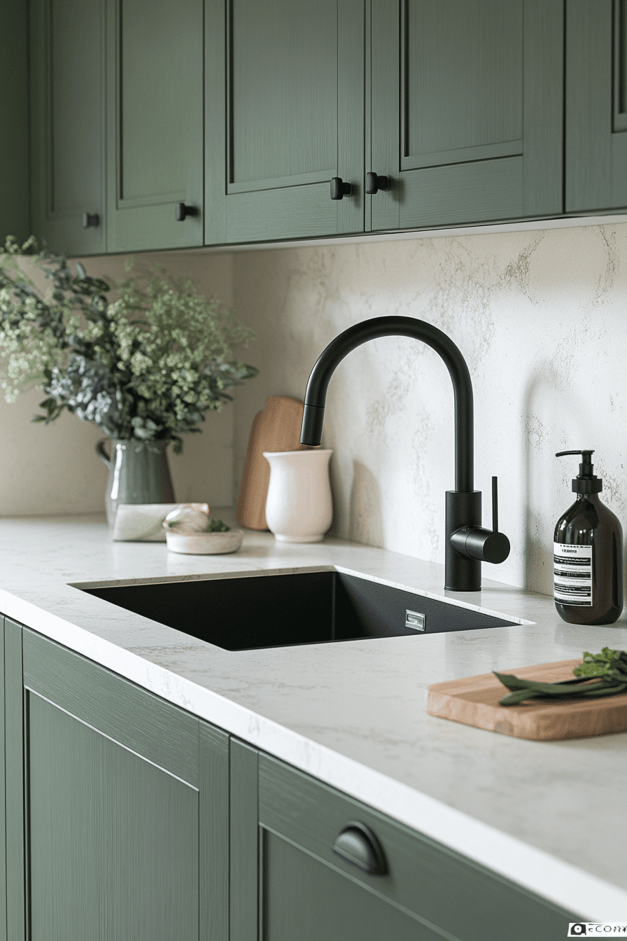 Green Kitchen Cabinet