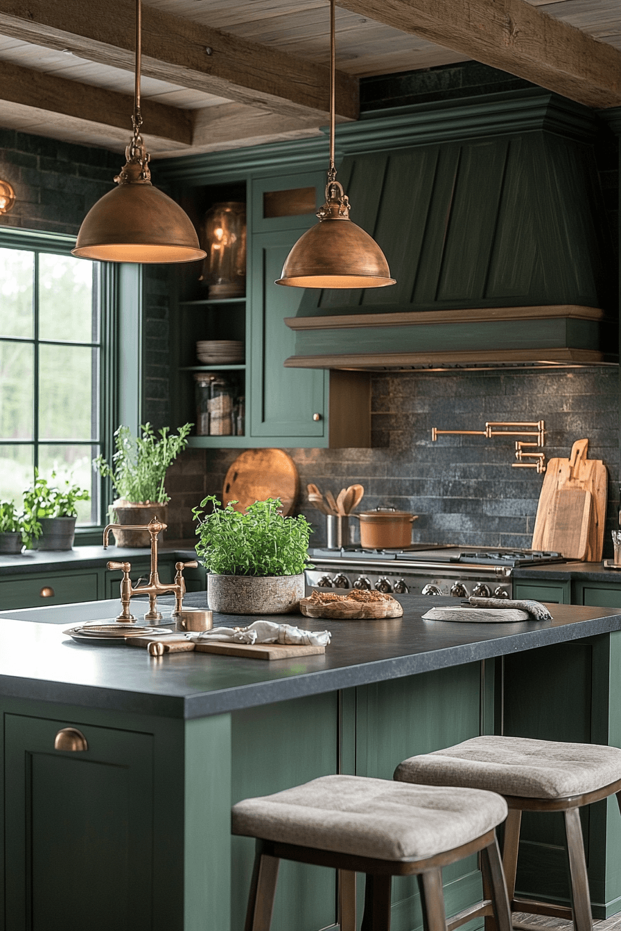 Green Kitchen Cabinet