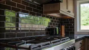 glass tile backsplash kitchen