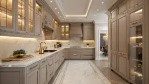 taupe kitchen cabinets