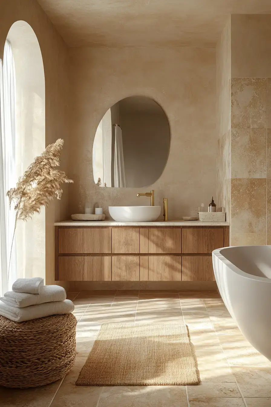 29 Earthy Bathroom Designs That Feel Warm and Lived-In