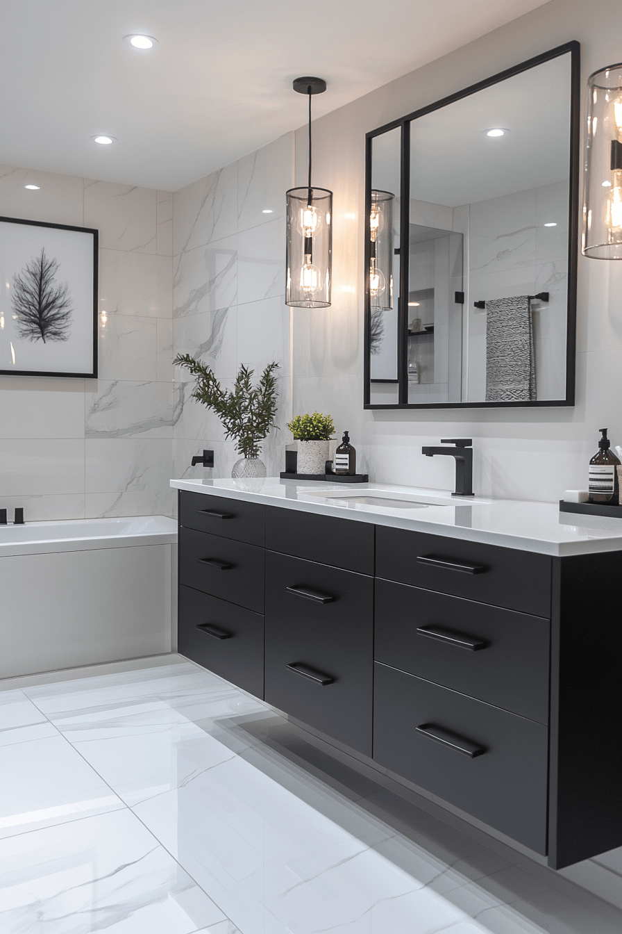 Black and White Bathrooms That Stay Interesting Without Adding Color