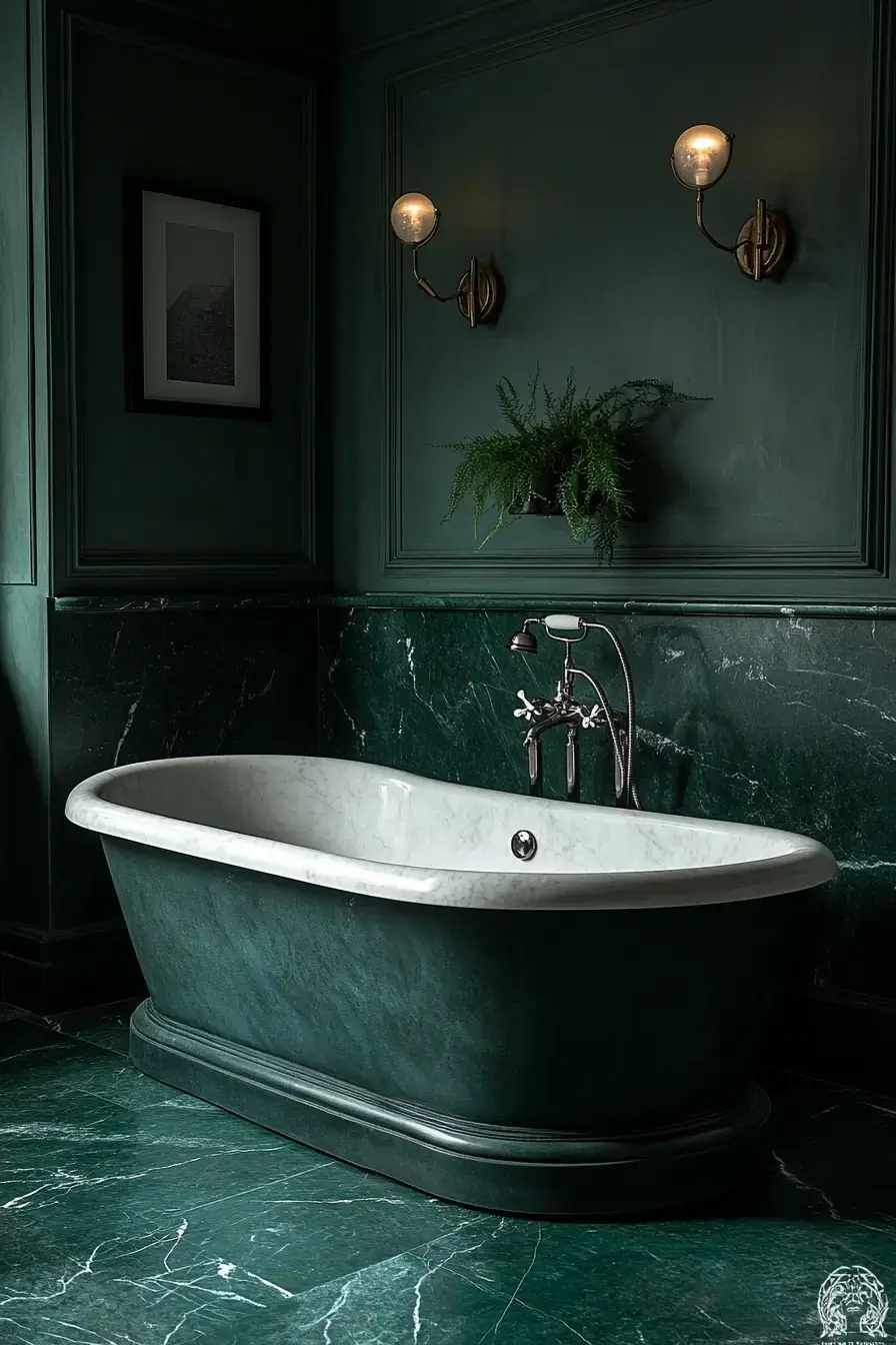 29 Dark Green Bathroom Ideas That Bring the Outdoors In