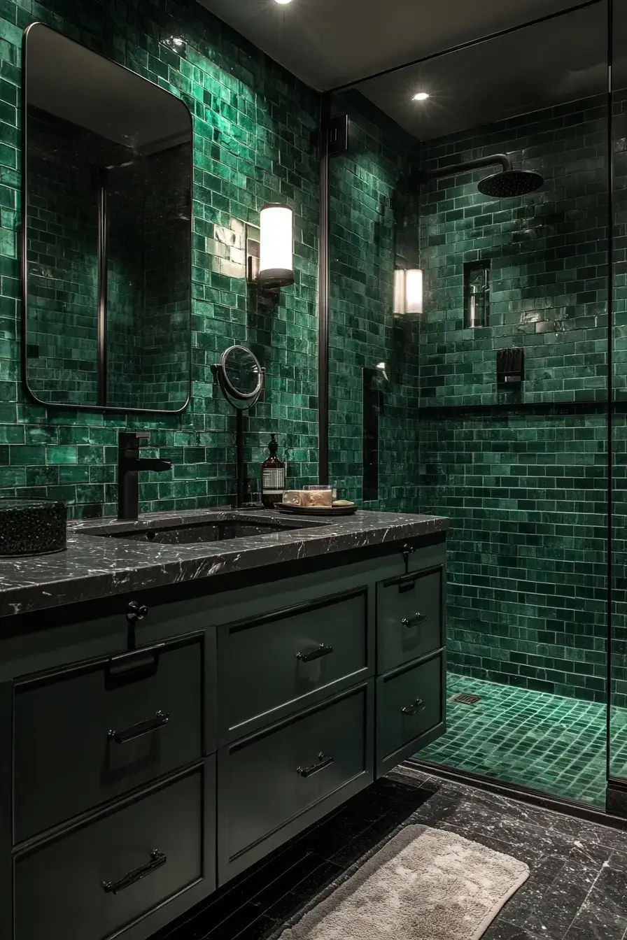 29 Dark Green Bathroom Ideas That Bring the Outdoors In