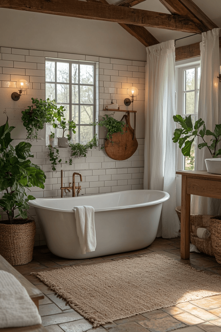 Farmhouse Bathrooms That Balance Rustic With Real Life