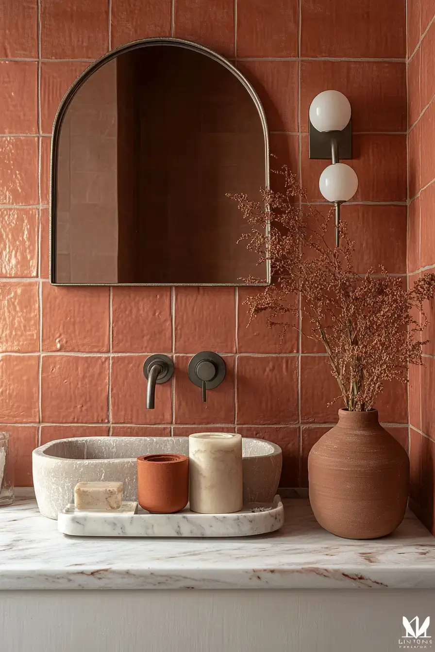 29 Terracotta Bathroom Ideas That Warm Up the Whole House 29 Terracotta Bathroom Ideas That Warm Up the Whole House