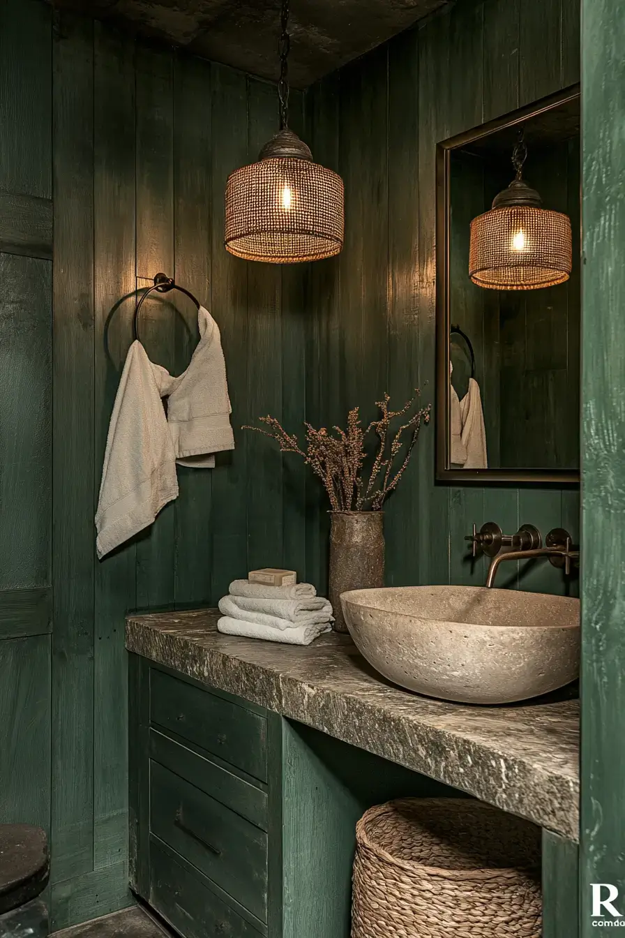 29 Dark Green Bathroom Ideas That Bring the Outdoors In
