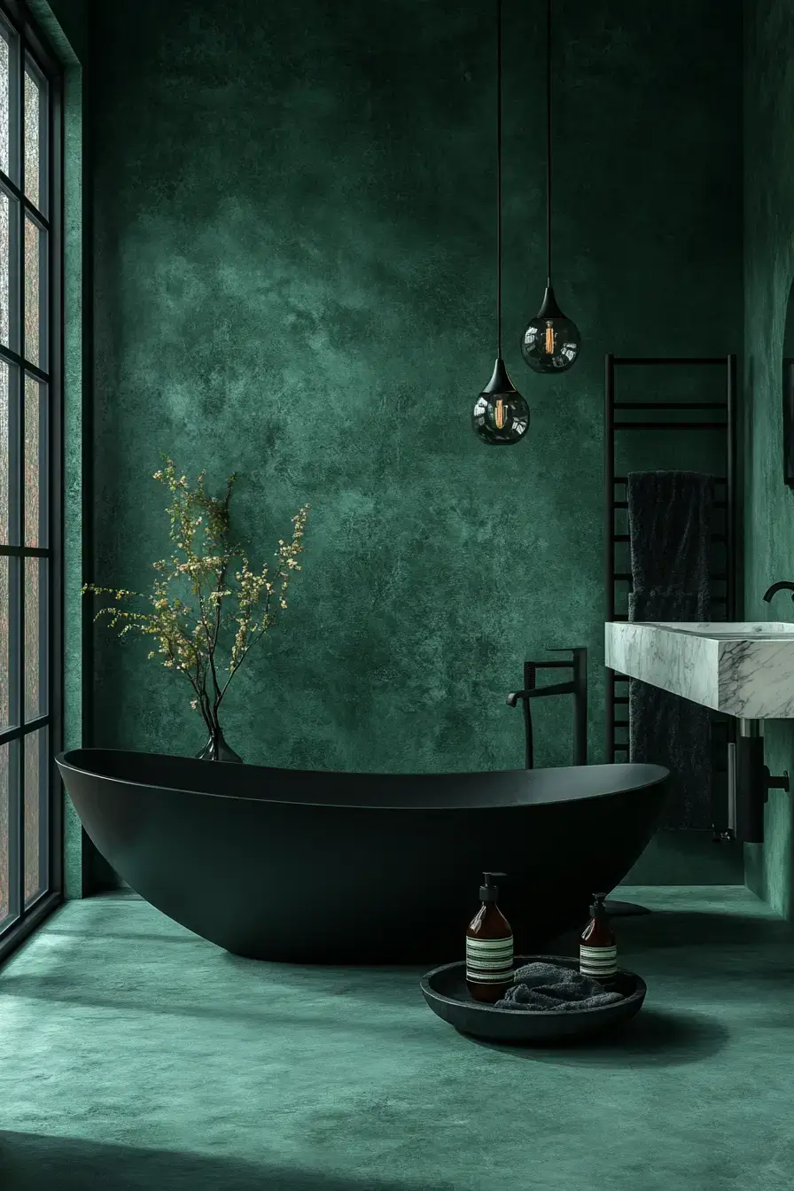 29 Dark Green Bathroom Ideas That Bring the Outdoors In