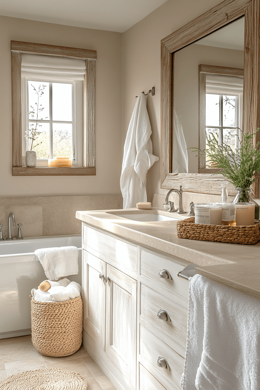Farmhouse Bathrooms That Balance Rustic With Real Life