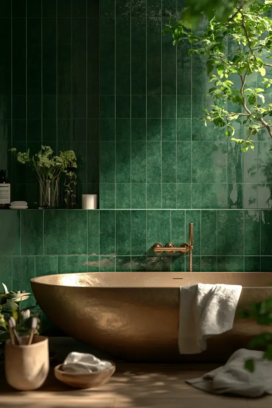 29 Dark Green Bathroom Ideas That Bring the Outdoors In