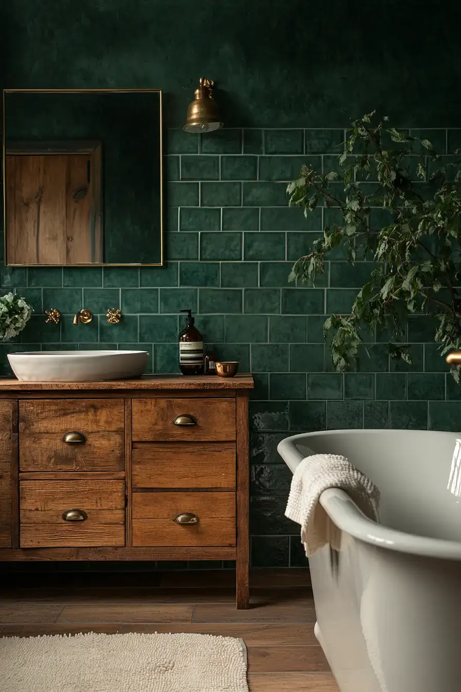 29 Dark Green Bathroom Ideas That Bring the Outdoors In