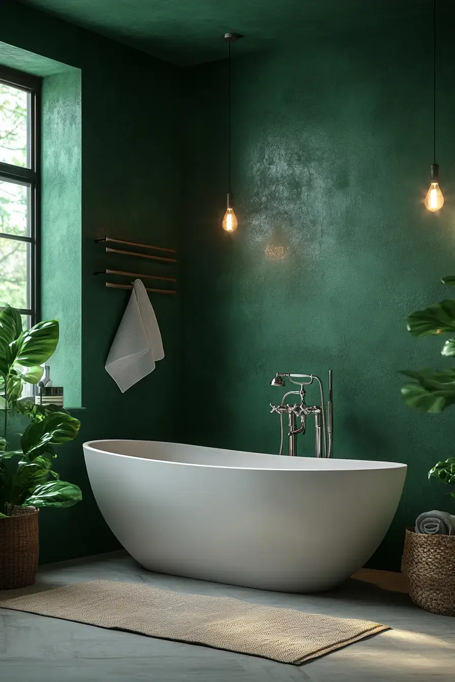 29 Dark Green Bathroom Ideas That Bring the Outdoors In