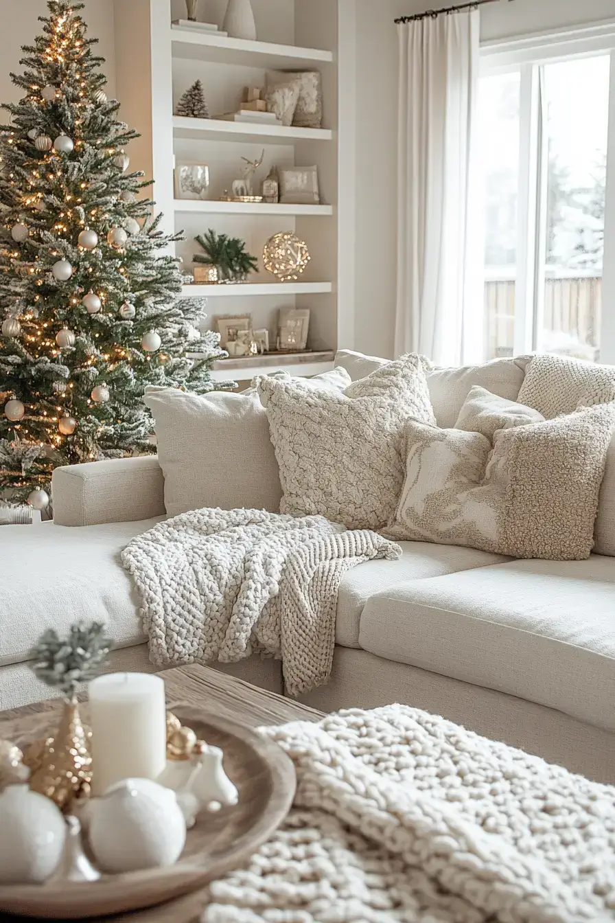 29 Christmas Living Room Setups That Feel Like a Real Holiday Evening christmas living room