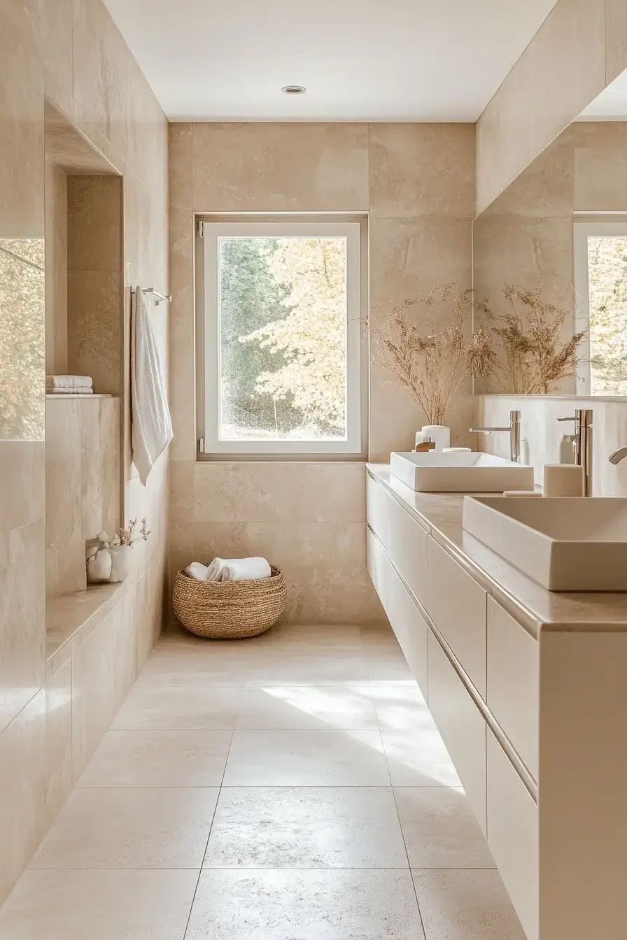 27 Beige Bathroom Looks That Stay Calm Even on Busy Mornings beige bathroom ideas