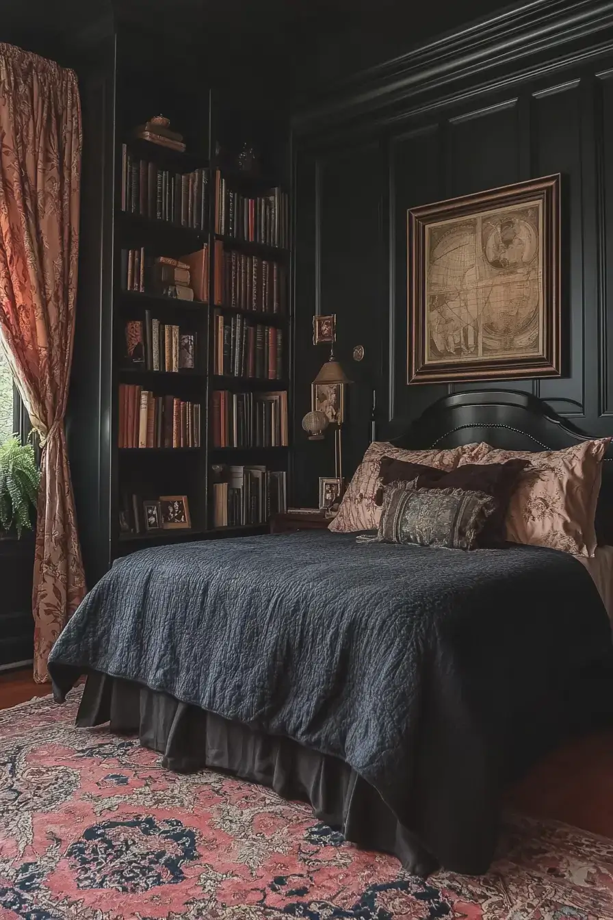 29 Black Themed Bedroom Ideas That Read Cozy, Not Cold black themed bedroom